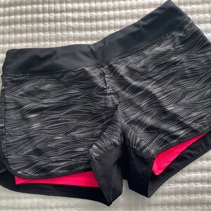 Layer 8 Black Gray Athletic Shorts with attached Pink Bike Shorts